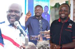 Collage photo of Caleb Amisi, Edwin Sifuna and George Natembeya.
